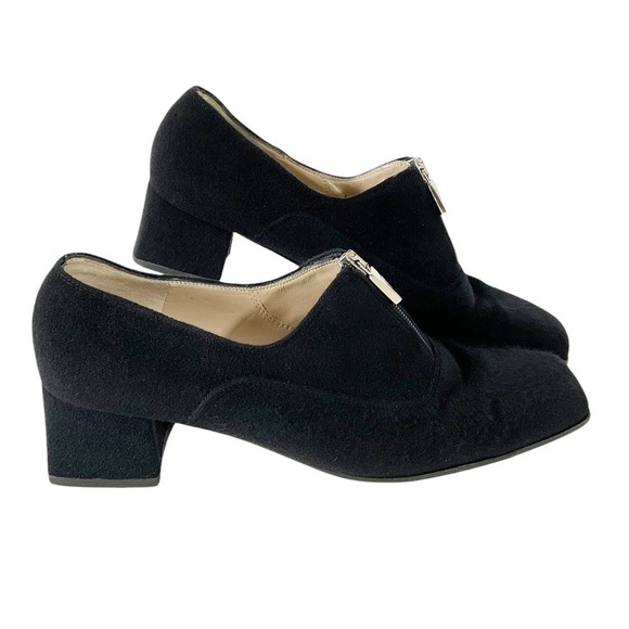 Salvatore Ferragamo Black Pony Hair Square Toe Block Heels Size 9 Made in Italy - Picture 8 of 14